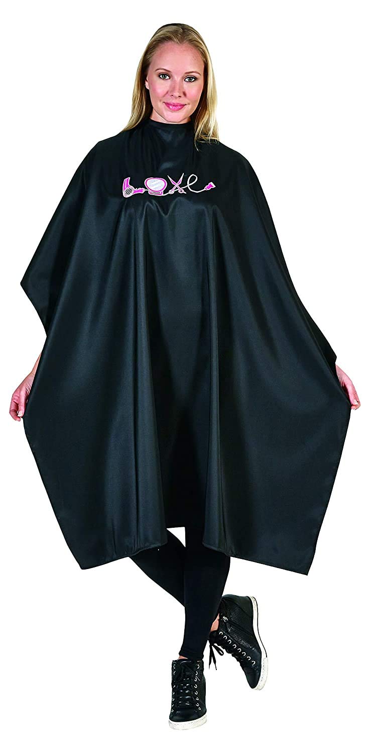 Betty Dain Embroidered Love Cutting / Styling Cape, Black / Multi