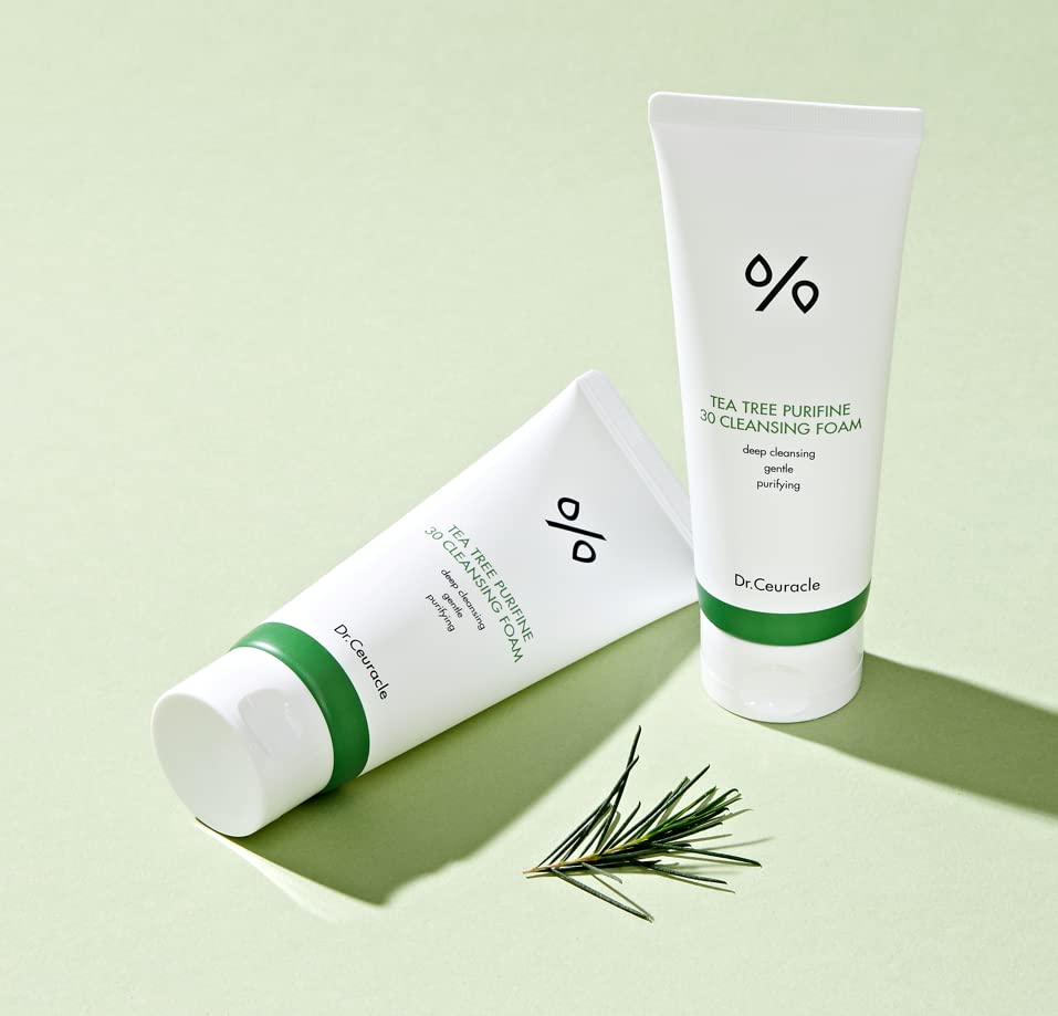 Dr.Ceuracle Tea Tree Purifine Cleansing Foam - Korean Skincare Mild Cleansing Face Wash, Gel to Foam Facial Cleanser with Soothing Finish (150ml / 5.07 fl. oz.)