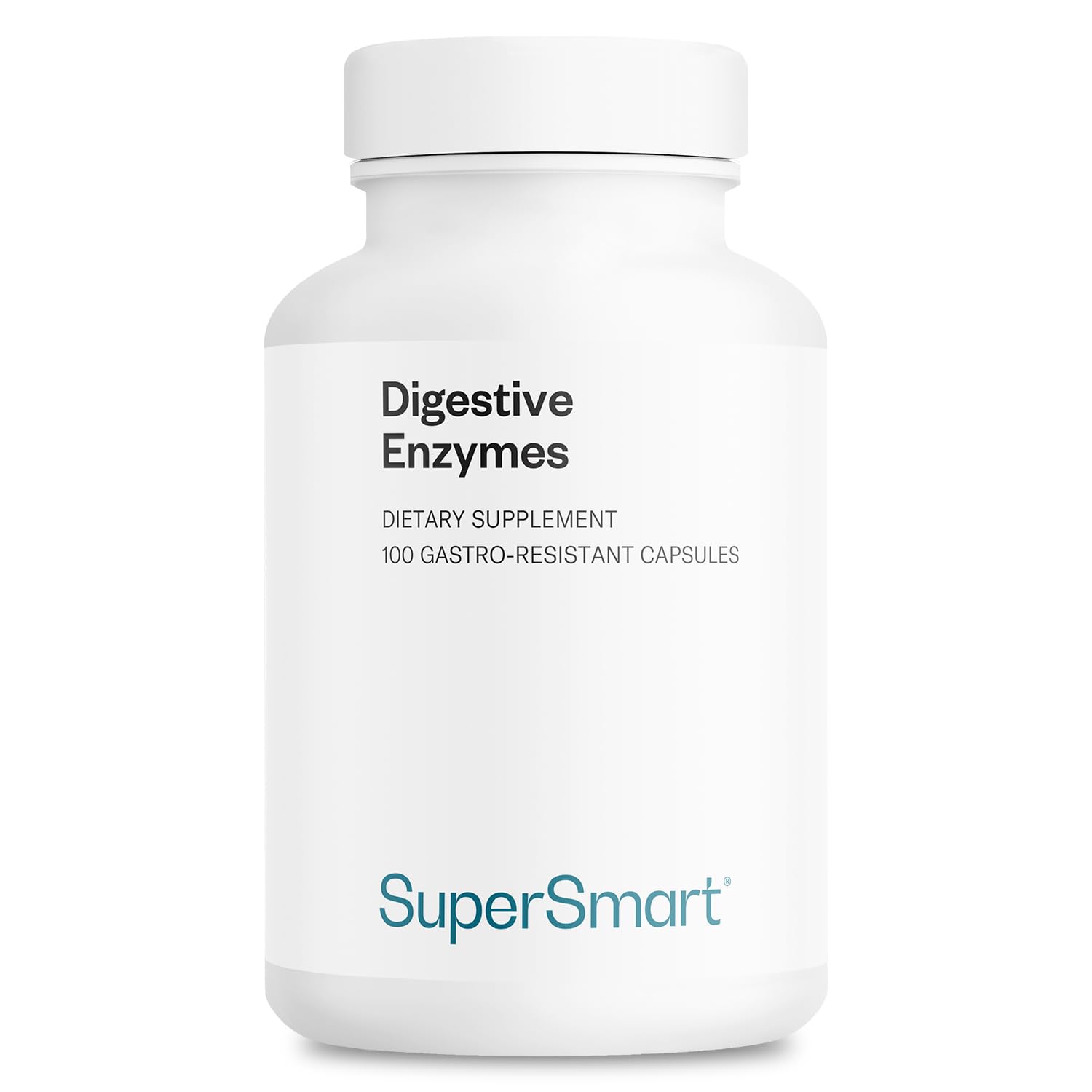 Supersmart - Digestive Enzymes (High Potency) - 15-in-1 Multi Enzymes Supplement - with Lipase, Bromelain, Amylase, Lactase, Protease, Invertase | Non-GMO & Gluten Free - 100 Delayed Release Capsules