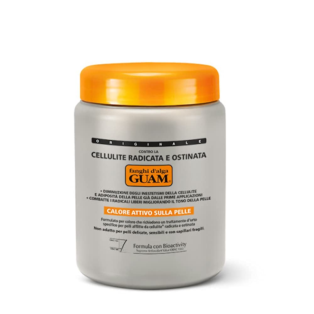 Guam Anti-cellulite Body Wrap for Thighs, Legs, MAX STRENGTH Hot Mud for Stubborn Cellulite, Clay Body Mask with Caffeine, Seaweed and Essential Oils, Reduce Cellulite on Legs (2.2LB)