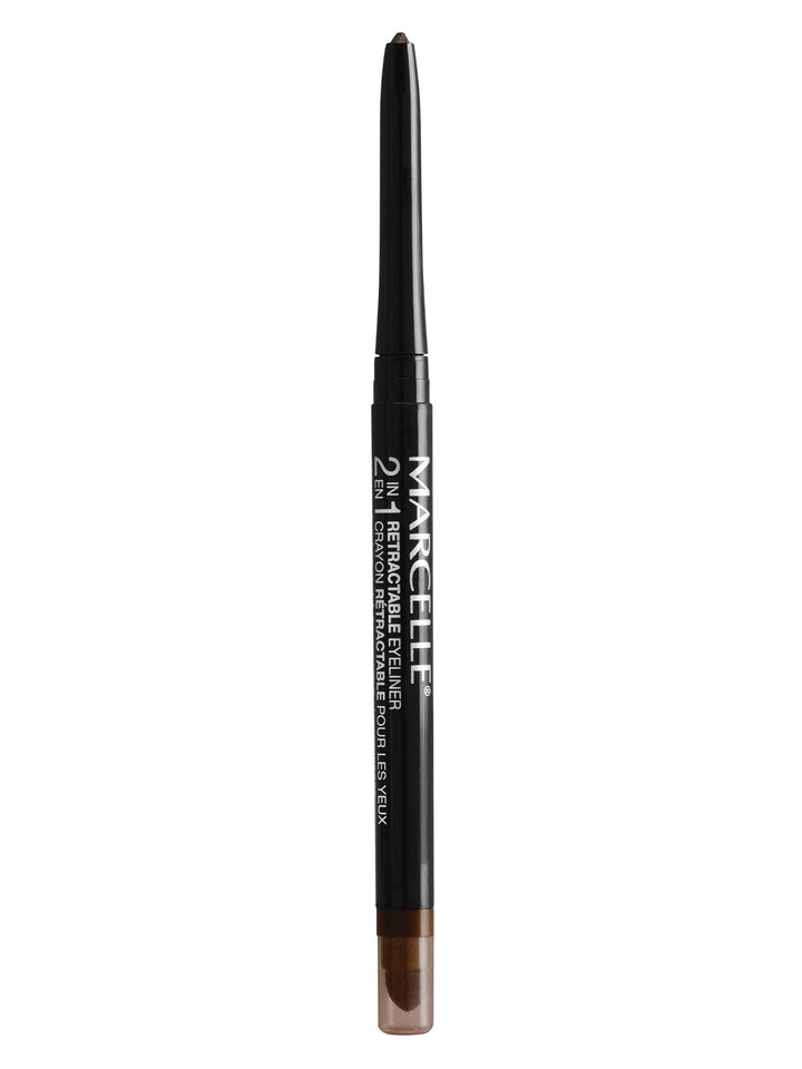 Marcelle 2-in-1 Retractable Eyeliner, Brown, Hypoallergenic and Fragrance-Free, 0.01 oz