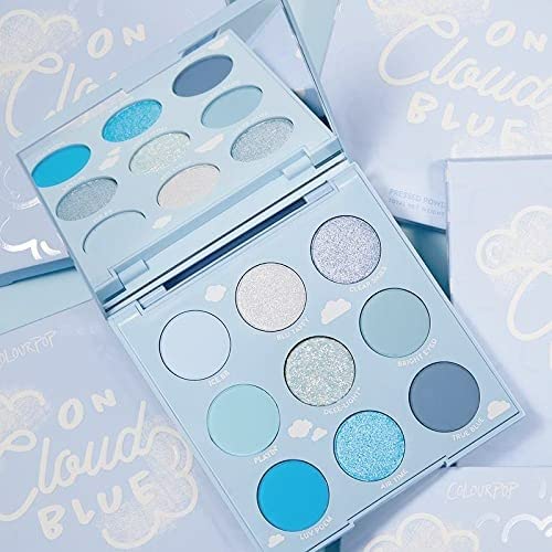 Colourpop ON CLOUD BLUE Eyeshadow Palette (Blues Navy Denim White Pastels), 0.3 Ounce