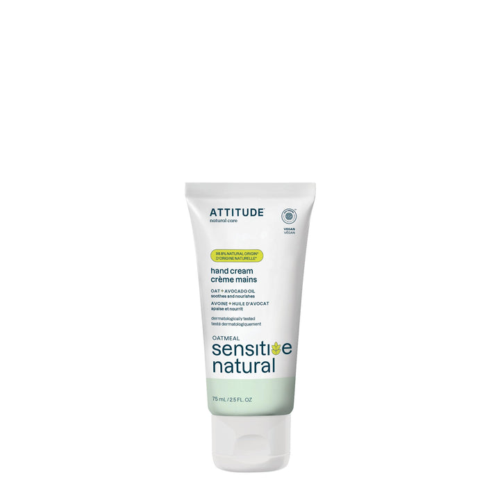 ATTITUDE Nourishing Hand Cream for Dry & Sensitive Skin, Dermatologist-tested & Hypoallergenic, EWG Verified, Vegan & Cruelty-free Hand Moisturizer, Avocado Oil, 2.5 Fl. Oz.