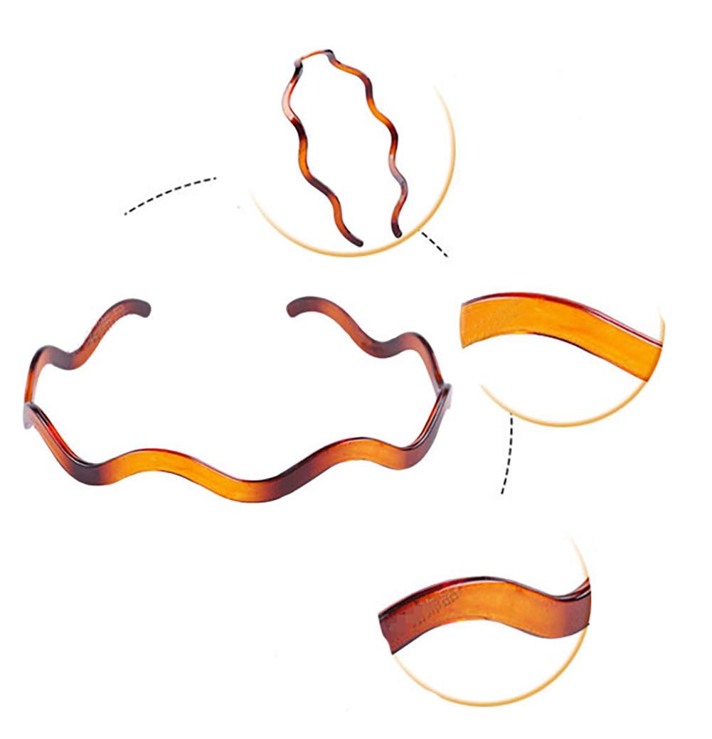 2PCS Women Hard Plastic Headband Hair Hoop Black and Brown High-grade Headwear Hairband