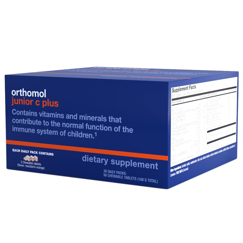 Orthomol Immun Junior C Plus, Kid's Multivitamin, Tangerine Flavor, 30-Day Supply