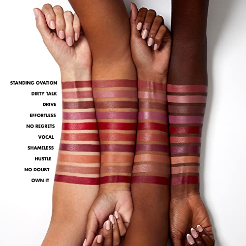 e.l.f. O Face Satin Lipstick, Richly Pigmented, Nourishing & Long-Lasting Creamy Lipstick, Infused With Jojoba, Vegan & Cruelty-Free, Dirty Talk