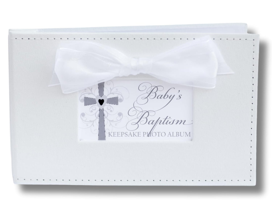 The Grandparent Gift Co. Growing in Faith Keepsake Photo Album, Baby Baptism
