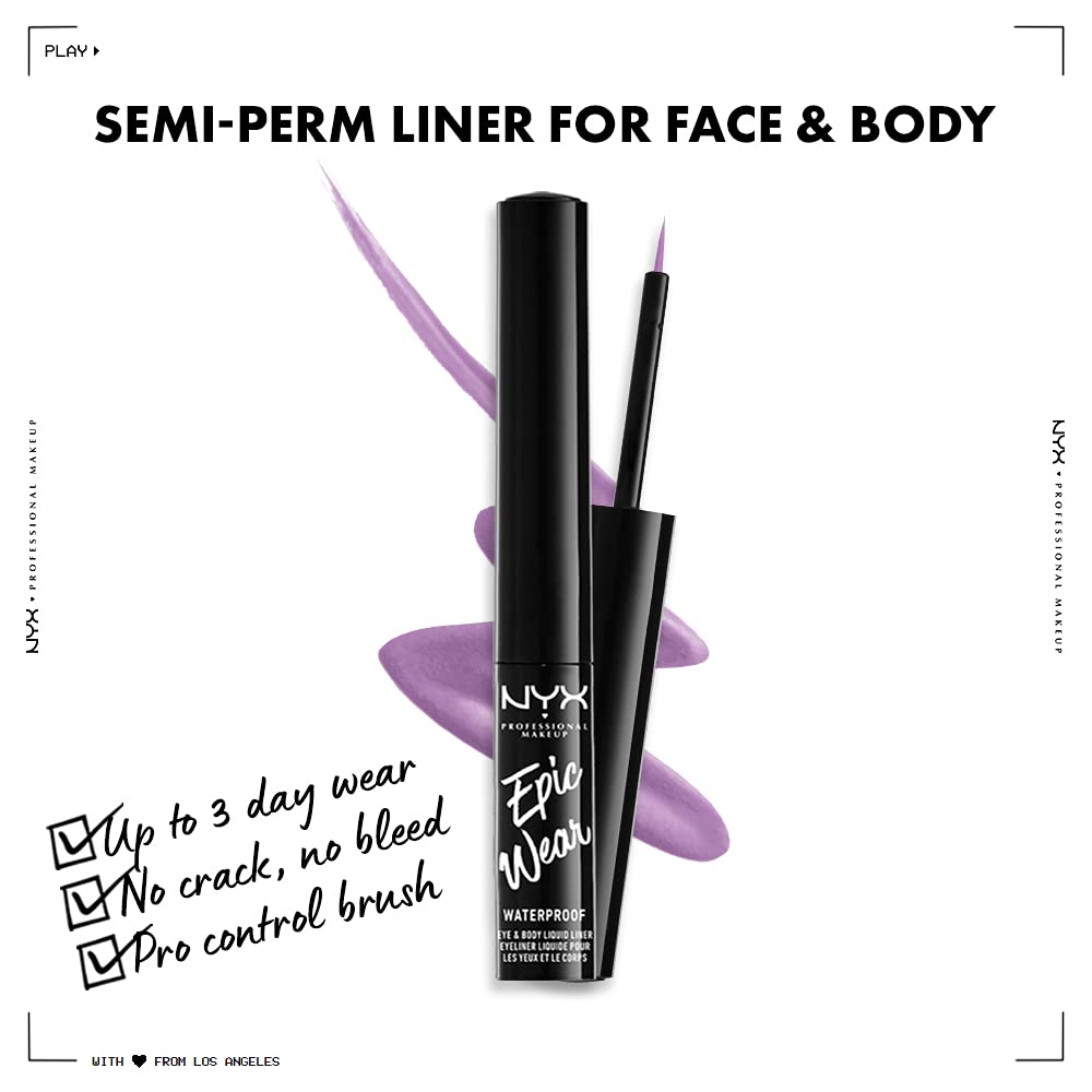 NYX PROFESSIONAL MAKEUP Epic Wear Liquid Liner, Long-Lasting Waterproof Matte Eyeliner - Lilac