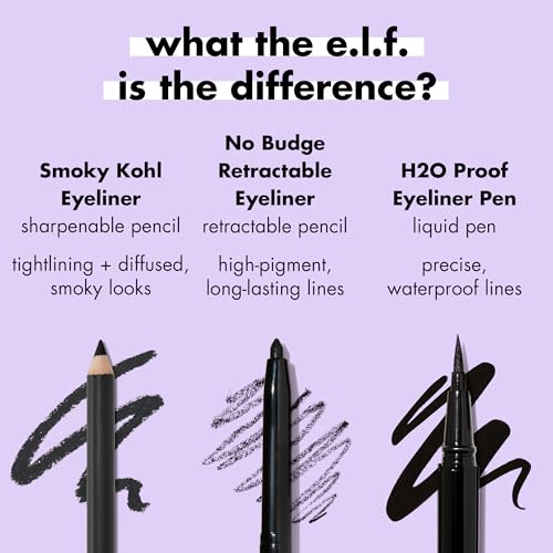 e.l.f. Smoky Kohl Eyeliner, Eye Pencil For Creating Long-Lasting, Bold, High-Pigmented Makeup Looks, Vegan & Cruelty-Free, Black Velvet