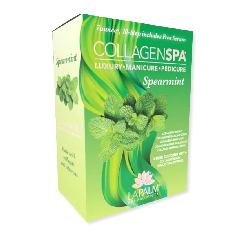 La Palm Collagen Spa Luxury Manicure and Pedicure with Collagen Bubble Crystals - Spearmint