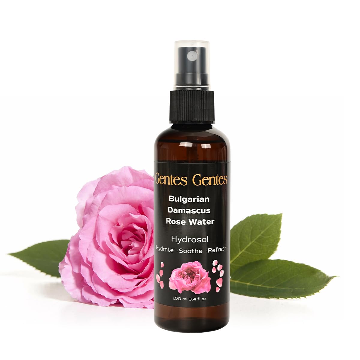 100% Pure Bulgarian Damascus Rose Water Hydrosol – Luxury Facial Toner for Hydration & Radiant Skin, Body Mist & Pillow Spray | Natural Skincare | 3.4 fl oz