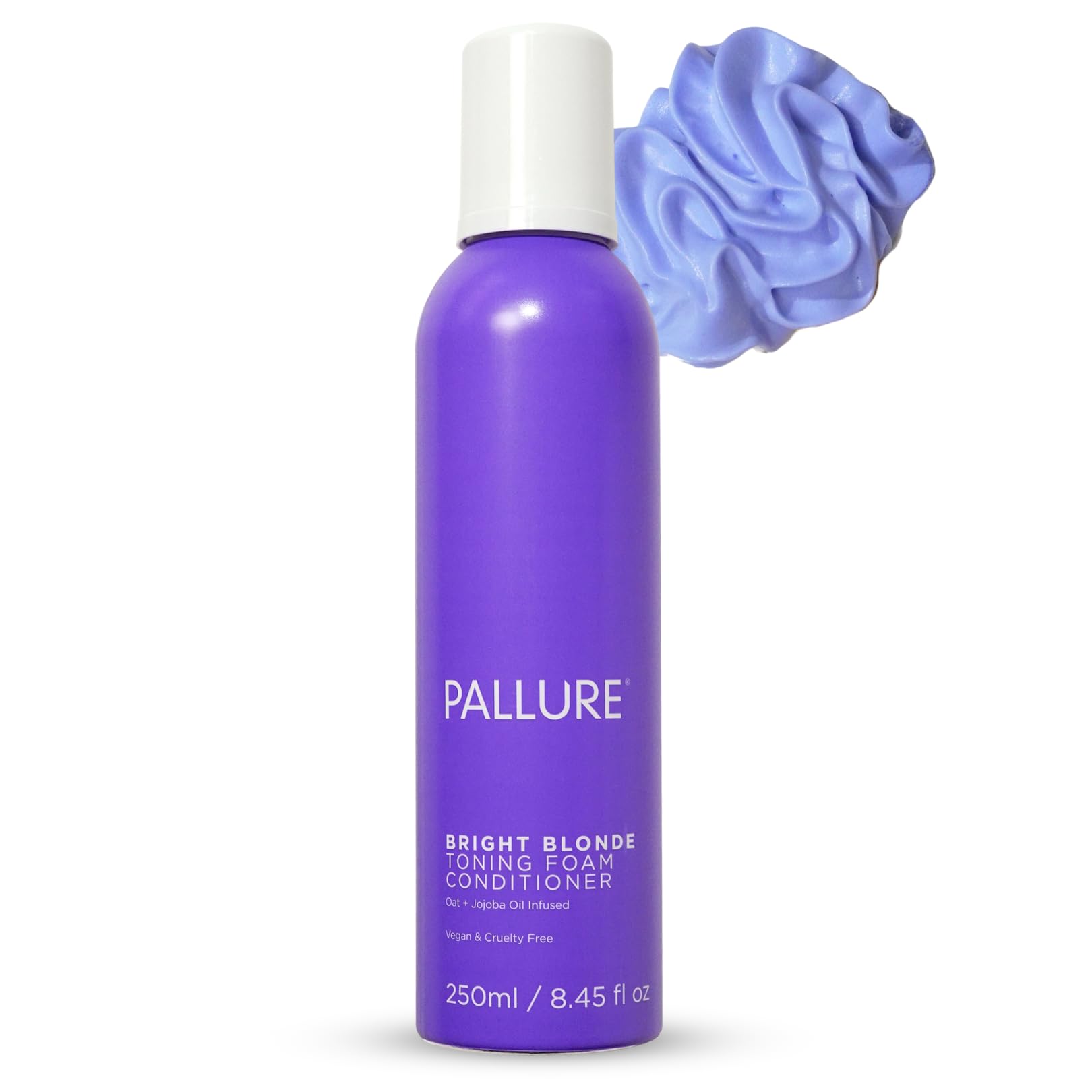 Pallure Bright Blonde Hair Toning Foam Conditioner, Reduces Brassiness And Yellow Tones – For Blonde, Silver, Ash Hair, Vegan and Cruelty Free, 250 ml