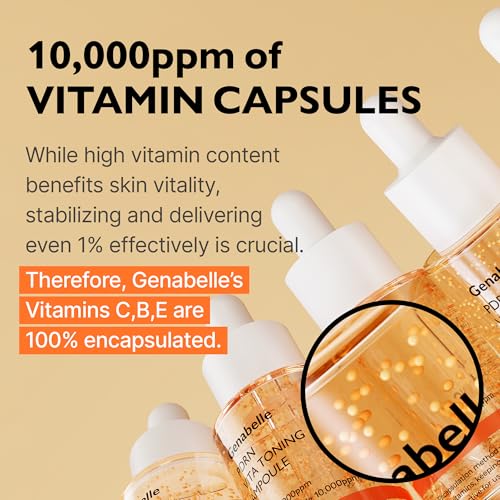 PDRN Vita Toning Ampoule - Lightweight Glass Skin & Toning Ampoule with Vitamin B, C, E, PDRN, Serum for Blemishes, Fine Lines and Rough Skin Texture, 1.01 fl oz