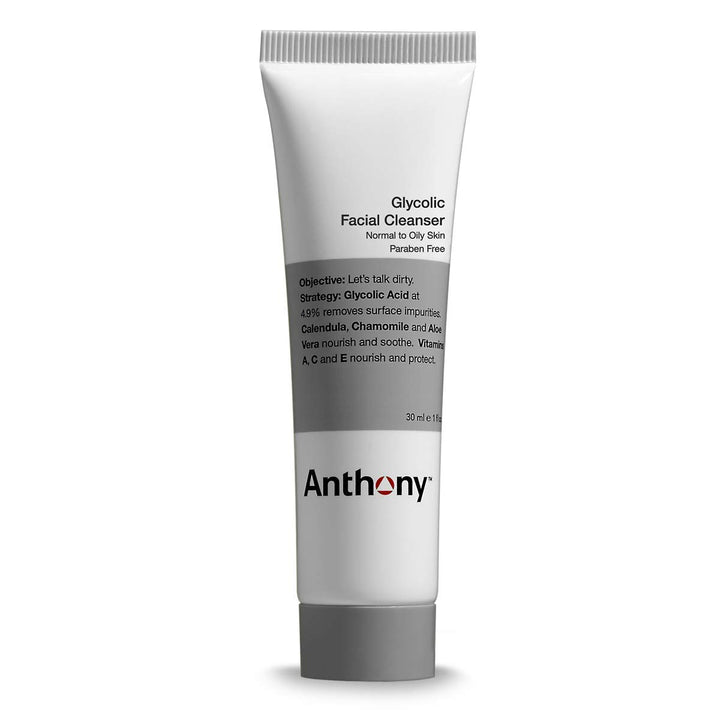 Anthony Glycolic Facial Cleanser, Normal to Oily Skin, Contains Glycolic Acid, Aloe Vera, Vitamins A, C, and E, Exfoliates, Removes Dirt and Oil, Maintains Moisture For Daily Face Washing, 1 Fl Oz