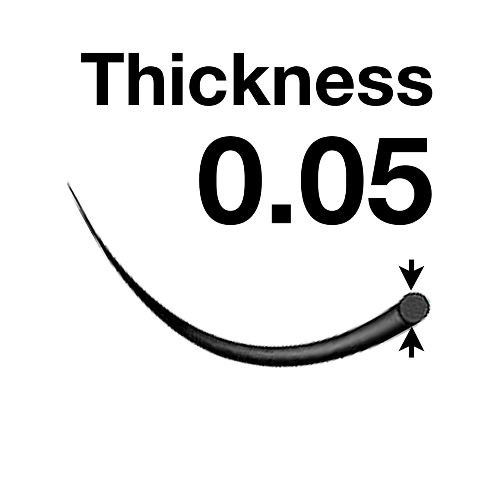 9MM : EMILYSTORES 0.05mm Thickness B Curl 9mm Length Lashes Silk Mink Eyelashes For Eyelash Extensions Single Size One Tray