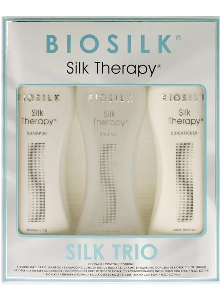 Biosilk Silk Therapy Trio Unisex: 7 oz Shampoo, 7 oz Conditioner, and 7 oz Original Treatment