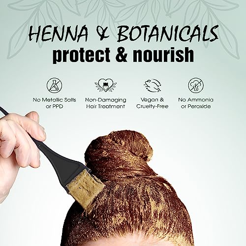 Light Mountain Henna Hair Color & Conditioner, Color the Gray - Chestnut Hair Dye for Men/Women, Chemical-Free Semi-Permanent Hair Color for White, Gray, Blonde, or Highlighted Hair, 7 Oz