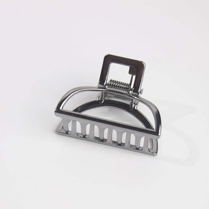 2PCS Small Solid Color Vintage Metal Hair Jaw Clips Hair Clamp Ponytail Holder Hair Claw Hairpin Accessories for Girls Lady Women (Black)