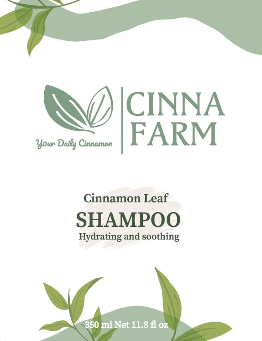 CinnaFarm Shampoo, from Cinnamon leaves extraction, Hydrating and soothing, no artificial fragrance, fulfates and silicones free, natural ingredients, color safe