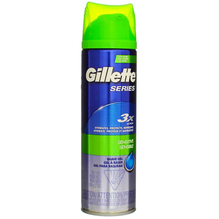 Gillette Series 3X Shave Gel Sensitive 7 Ounce (207ml) (2 Pack)