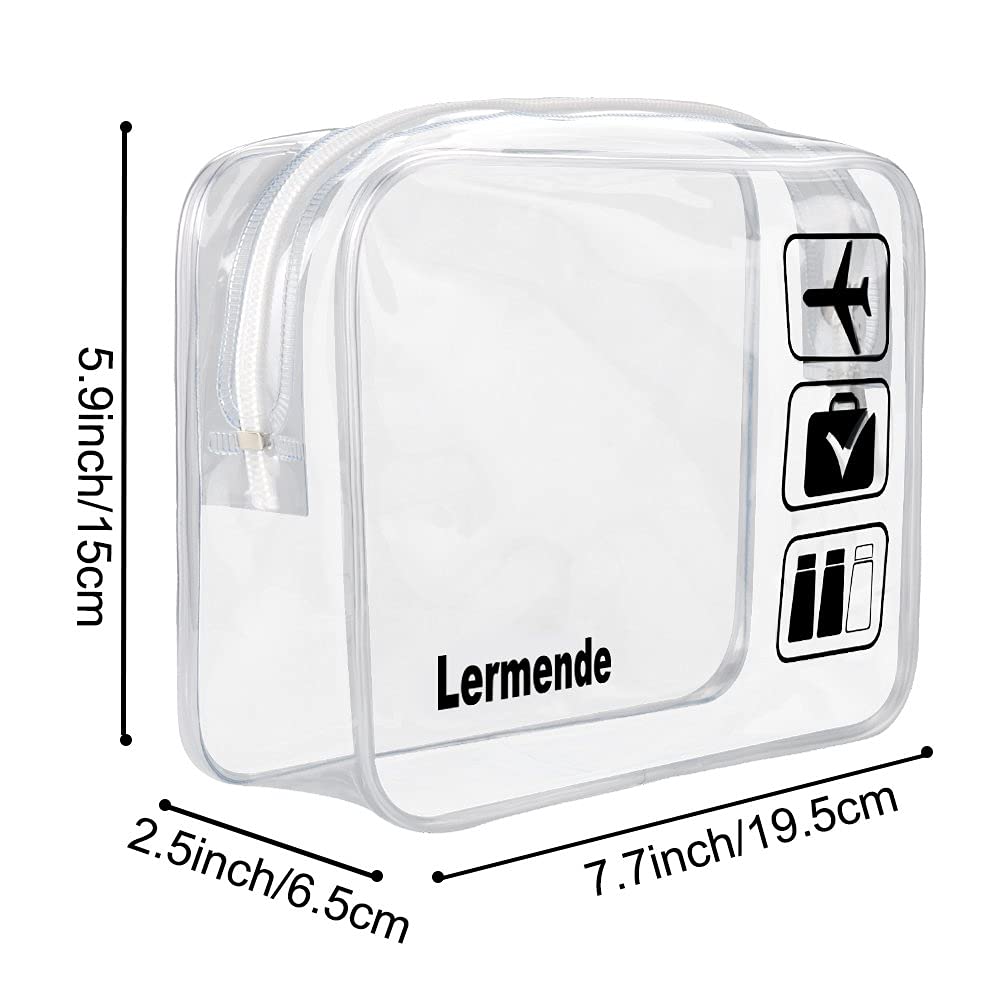 Lermende 3pcs TSA Approved Toiletry Bag For Women, Travel Toiletry Bag for Men, Airport Carry On Small Clear Toiletry Bag Cosmetic bag For Travel Toiletries - Clear