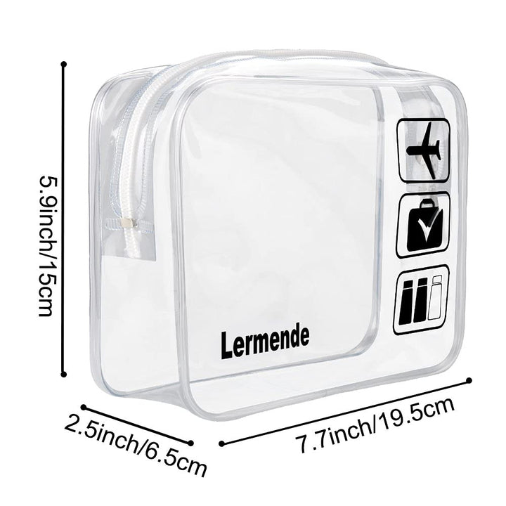 Lermende 3pcs TSA Approved Toiletry Bag For Women, Travel Toiletry Bag for Men, Airport Carry On Small Clear Toiletry Bag Cosmetic bag For Travel Toiletries - Clear