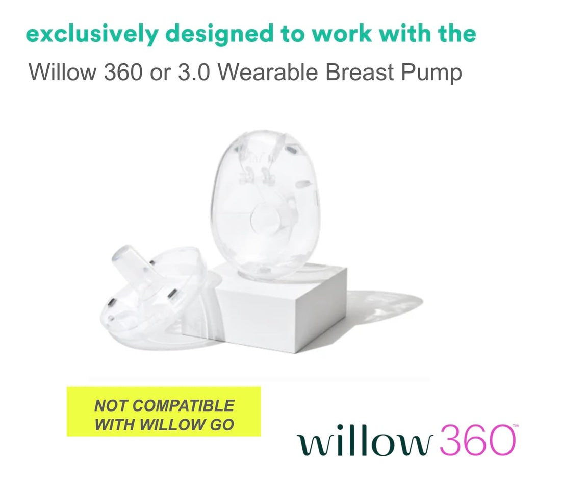 Willow - 360 Breast Pump Flanges - 27mm Breast Shield - for Willow 360 or 3.0 Wearable Breast Pump, Hands-Free for Leak Proof Breast Pumping with Spill- Proof Milk Bags - 2ct