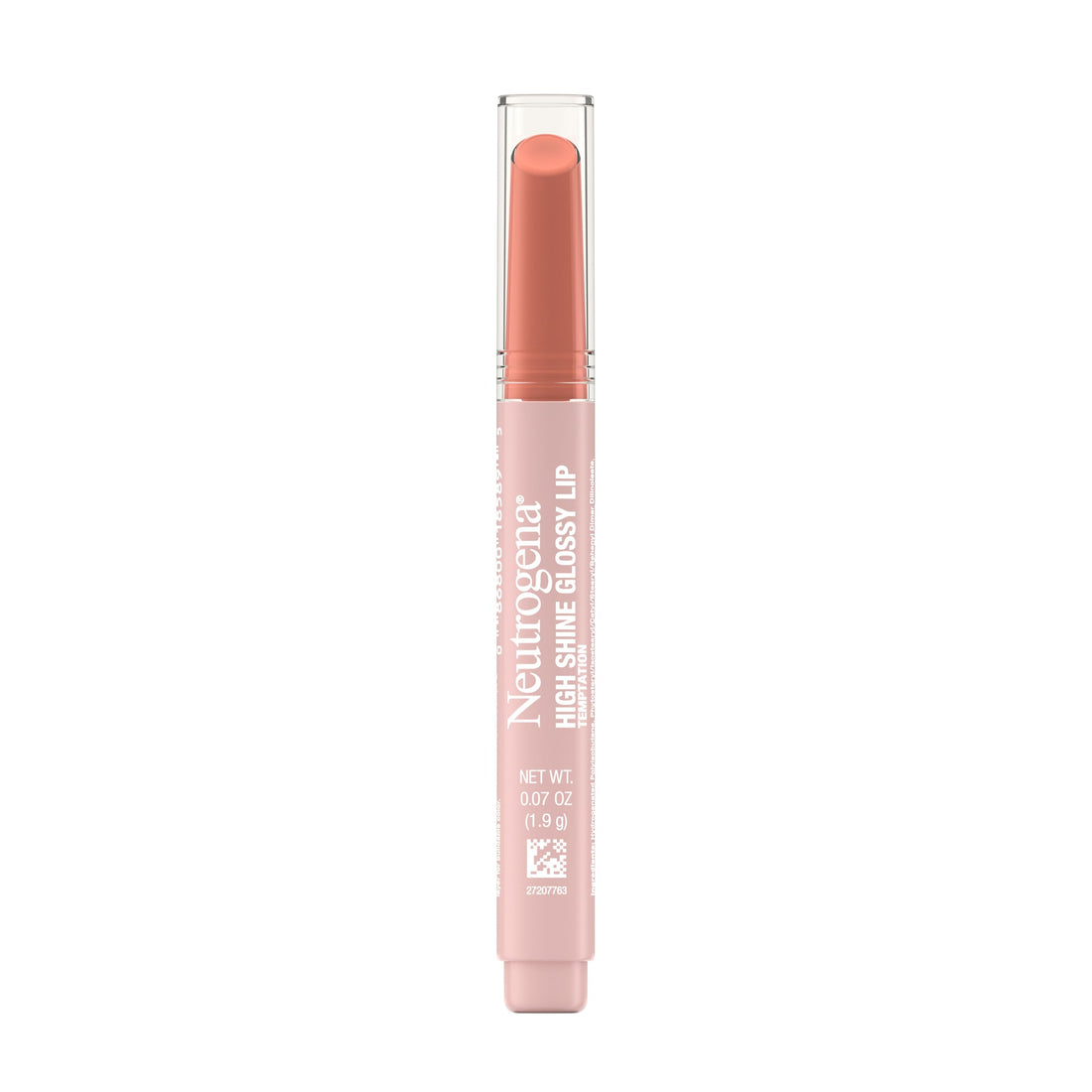 Neutrogena High Shine Glossy Lip with Maracuja Oil + Vitamins & Antioxidant Vitamin E, Nourishing Glossy Lip, Non-Retractable, Pigmented For Buildable Color, Temptation, 0.07 oz