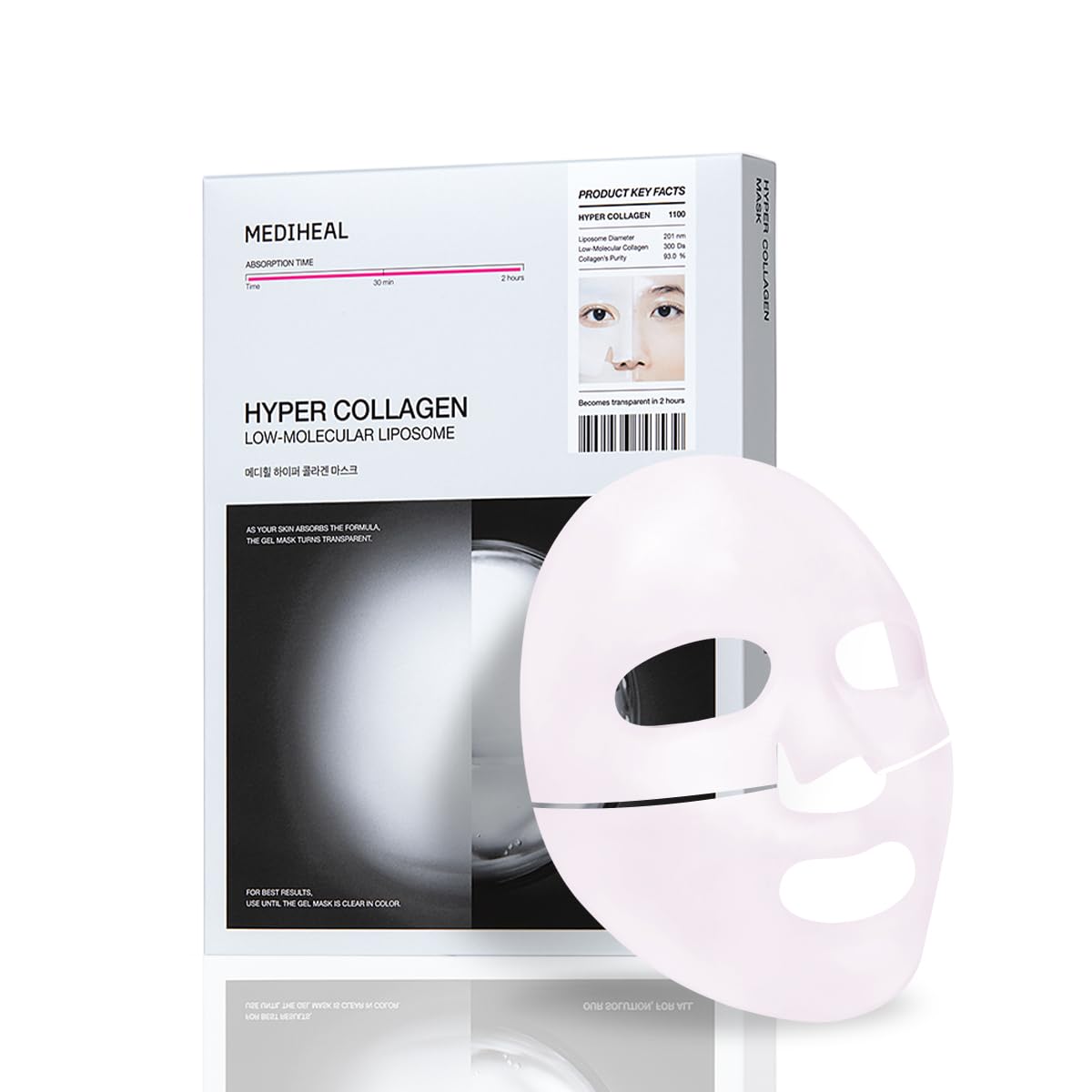 Mediheal Hyper Collagen_Collagen Real Deep Mask 4pcs | Collagen Gel Mask for Multi-lifting Care | Achieves Bouncy Skin | Boosts Pore Elasticity | 30mins Quick Care | Extra Hydration