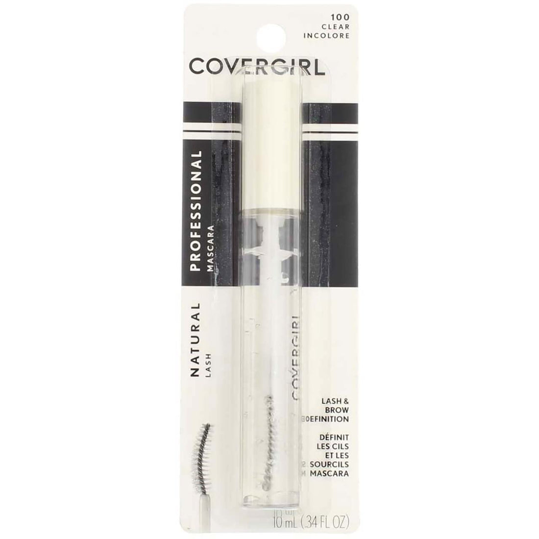 CoverGirl Professional Natural Lash Mascara, Clear [100] 0.34 oz (Pack of 4)