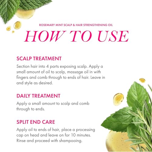 Mielle Organics Rosemary Mint Scalp & Hair Strengthening Oil for All Hair Types, 2 Ounce