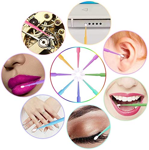 4 Colors Available 100PCS/Bag Disposable Micro Applicator Brushes, Women Disposable Eyelash Extension Brushes for Makeup brushes, Extension Mascara Brush Eyelash Glue Cleaning Stick, (2.5mm)(yellow)