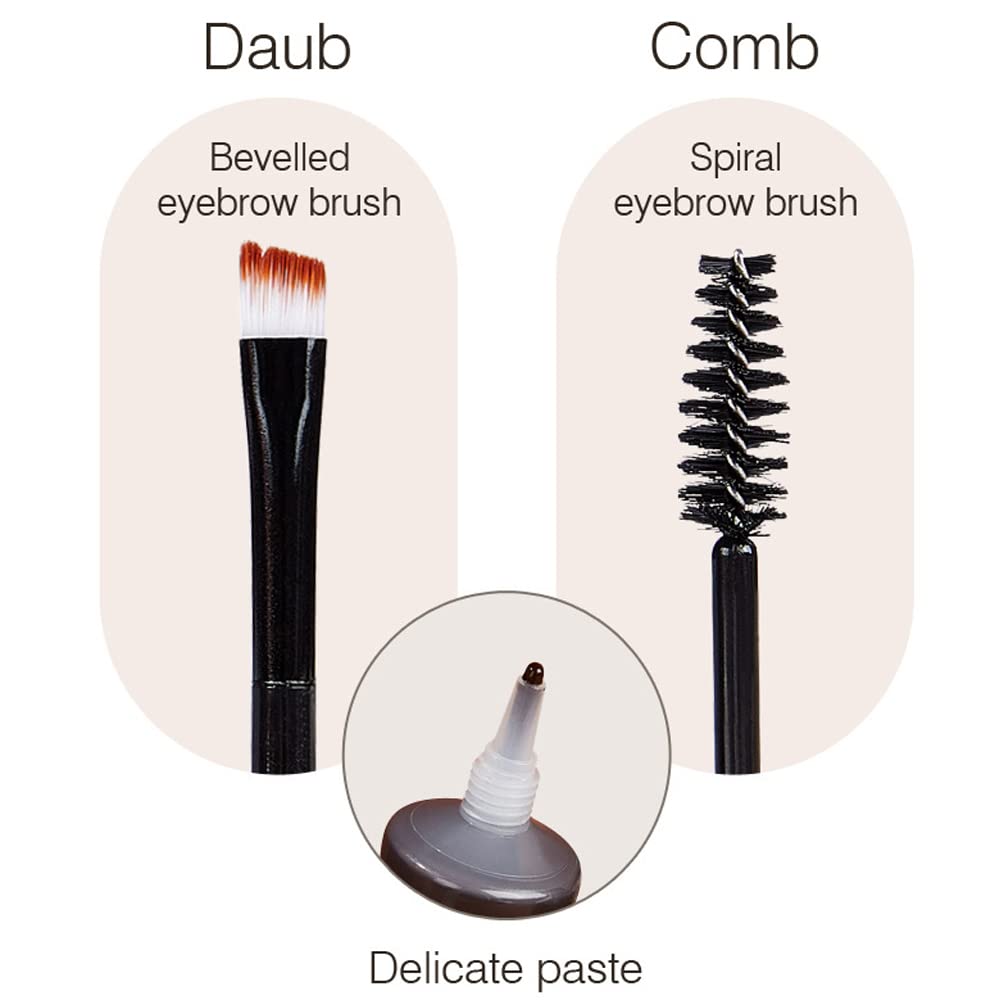 Tinted Thickening Eyebrow Mascara with Two Eyebrow Brushes,Brow Fast Sculpt,Waterproof,Transfer-proof,Eyebrow Tinting Kit- Cruelty Free - Light Medium Brown (2 Pack) (01#Brown &04#Black)