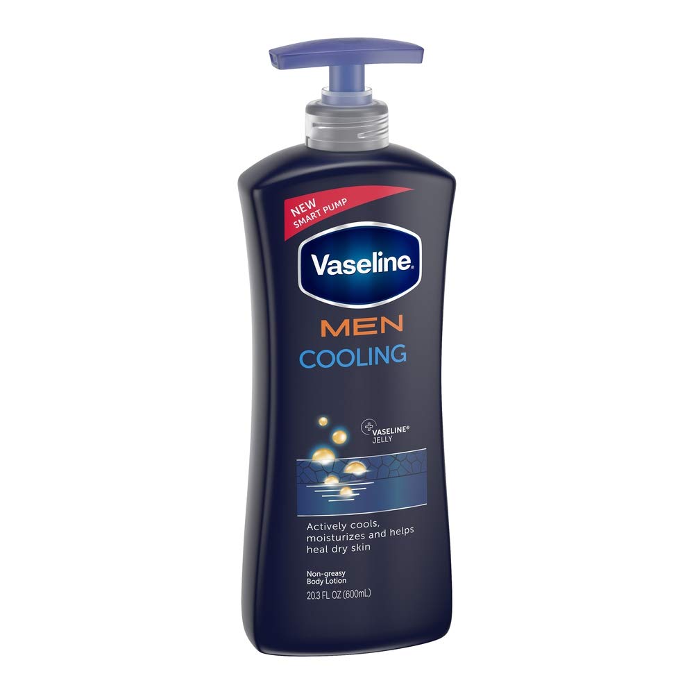 Vaseline Men Healing Moisture Body Lotion Cooling 20.3 oz, pack of 4