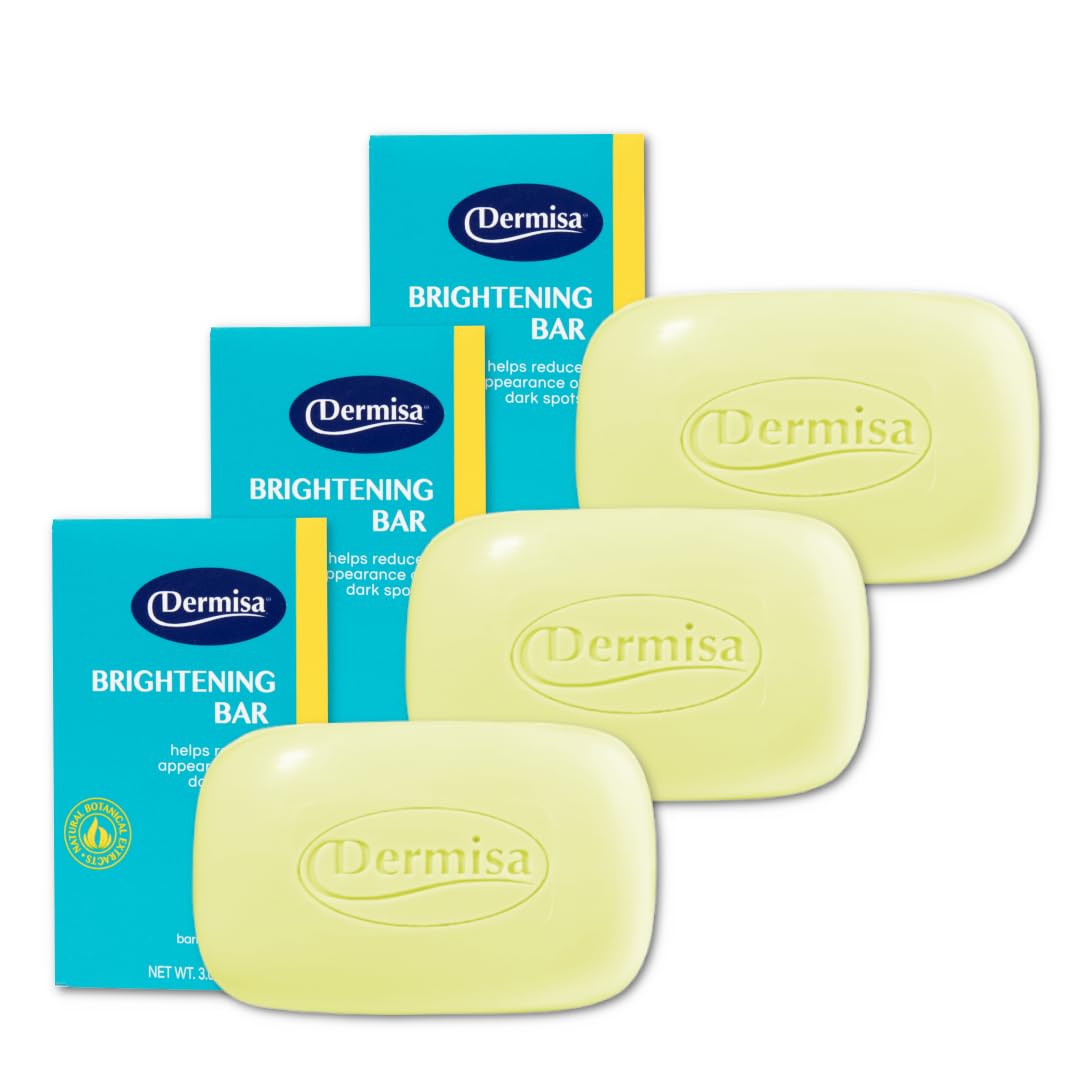 Dermisa Brightening Bar with 3 Natural Botanical Extracts | NO PARABENS, NO SULFATES | 3 OZ | Pack of 3