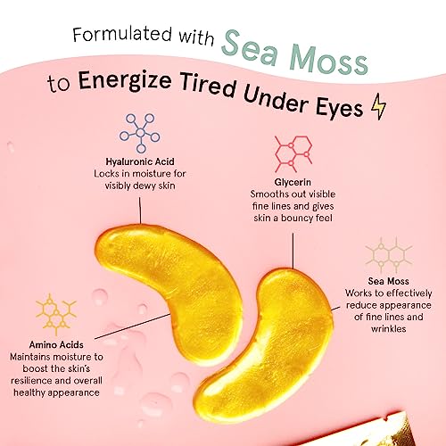 grace & stella Under Eye Mask - Gifts for Women - Travel Essentials - Reduce Dark Circles, Puffy Eyes, Undereye Bags, Wrinkles - Gel Under Eye Patches for Bridesmaid - Vegan Self Care (24 Pairs, Gold)