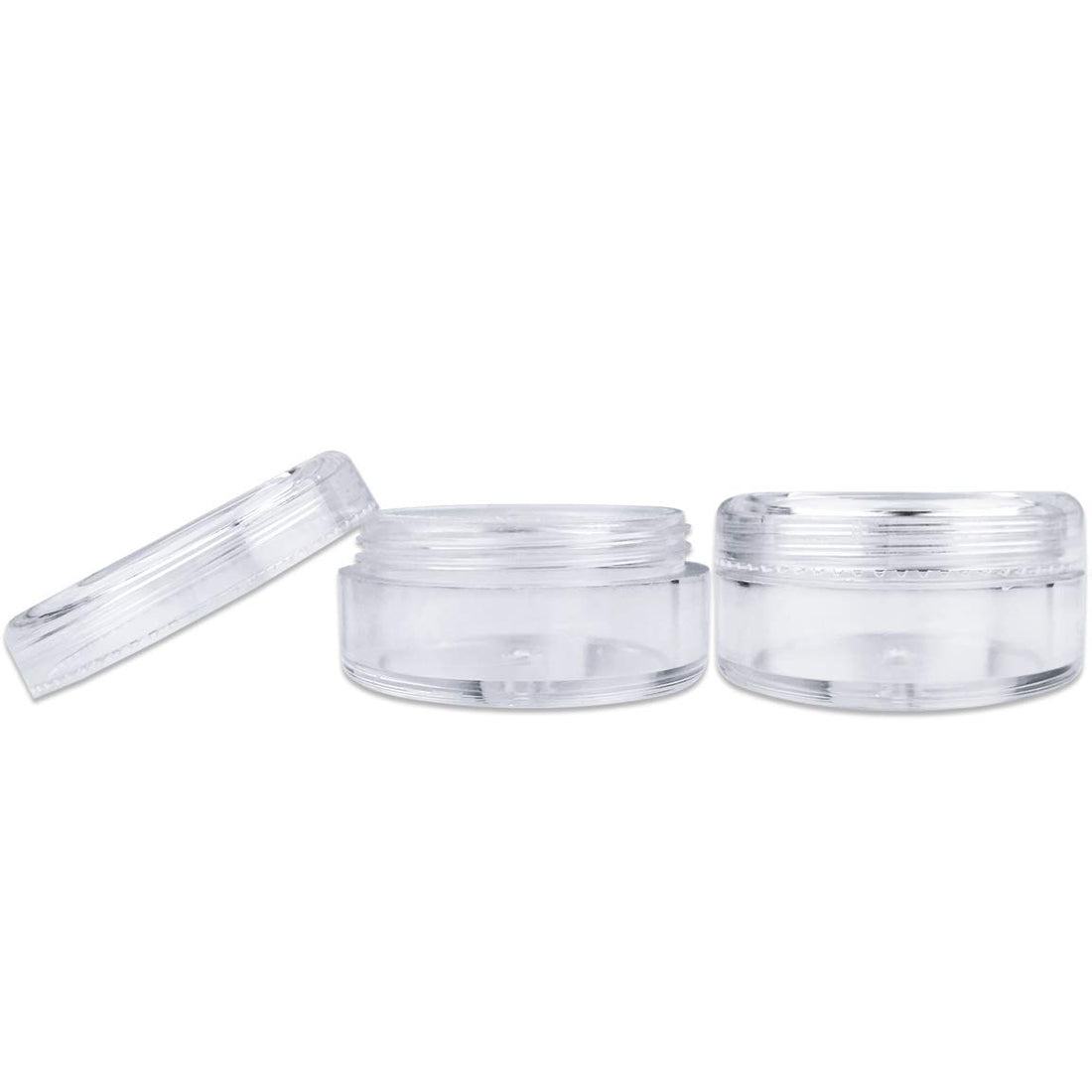 (Quantity: 100 Pieces) Beauticom® 5G/5ML High Quality Round Clear Jars with Screw Cap Lids for Scrubs, Oils, Salves, Creams, Lotions - BPA Free