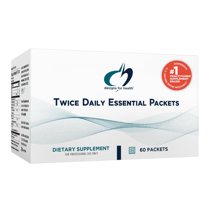 Designs for Health Twice Daily Essential Packets - Daily Multivitamin Packs with Immune Support Vitamins Vitamin D + Zinc - Calcium + Magnesium Capsules - OmegAvail Fish Oil (60 Individual Packets)