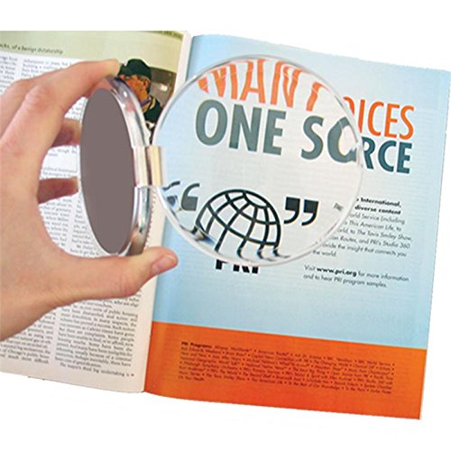 Rucci 3-in-1 Magnifying Compact Mirror, Clear Acrylic, 4 Inch Diameter