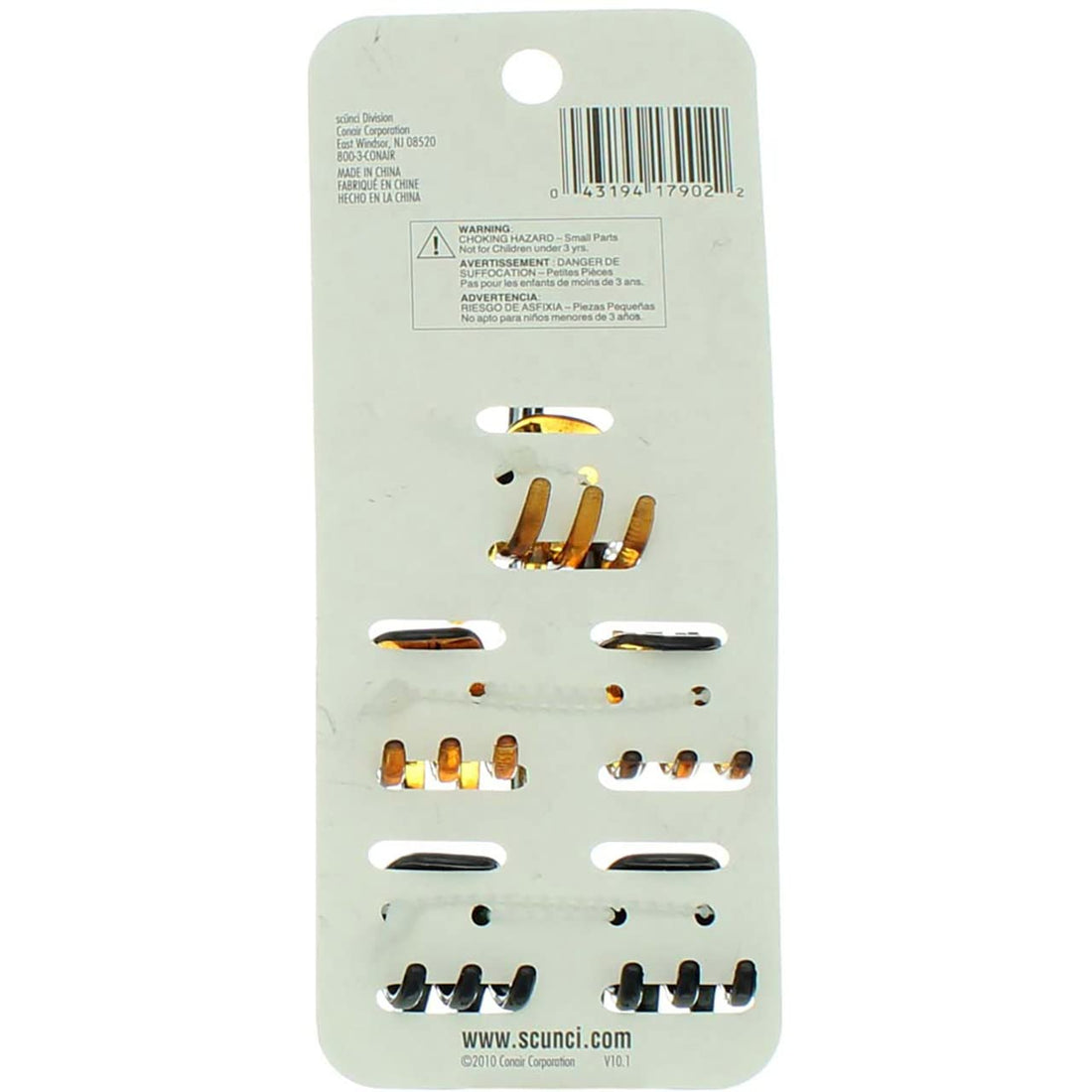 Scunci No-slip Grip Chunky Jaw Clips,5 Count by Scunci