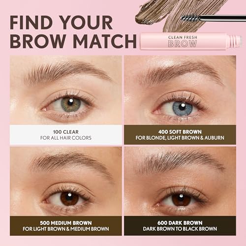 Covergirl Clean Fresh Brow Enhancer, 100 Clear, Gel Wax, Flexible Hold, Non-Sticky, Non-Crunchy, All-Day Wear, Vegan Formula, 0.19oz
