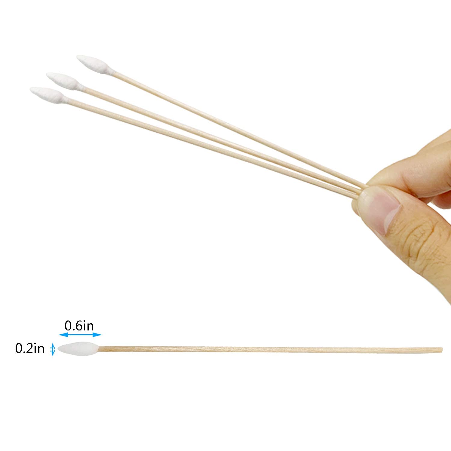 1100pcs Precision Cotton Swabs with 6'' Long Sticks for Gun Cleaning, Makeup or Pets