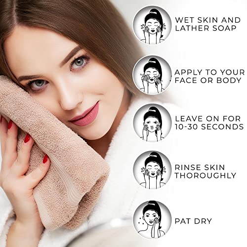 Natrulo Dead Sea Salt Soap Bar for Face & Body, 4oz – Pure Organic All Natural Goat's Milk Bar Soap for Psoriasis, Eczema, Acne, Dry Skin – Cleansing, Exfoliating, Brightening, Smoothing, Nourishing