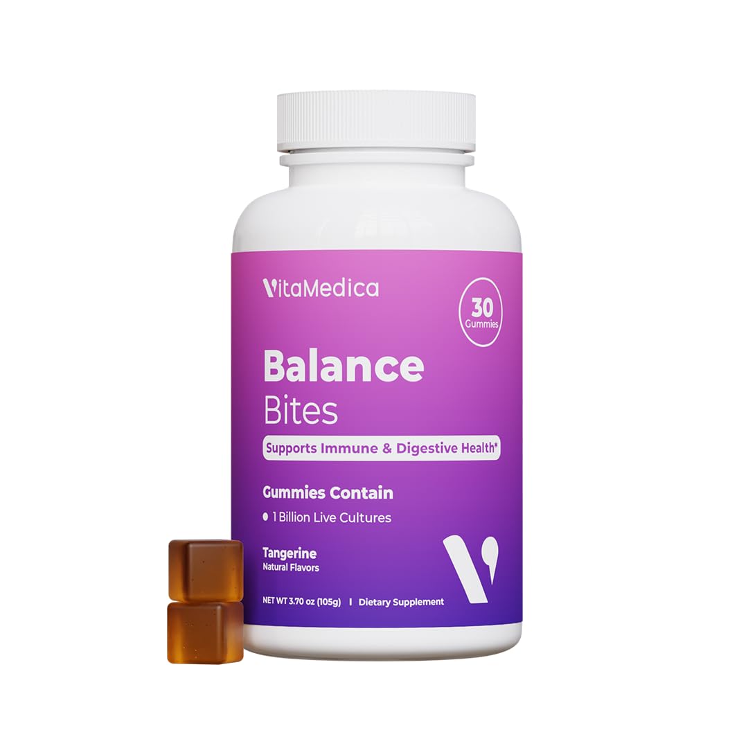 VitaMedica Balance Bites - Probiotic Gummies for Digestive Support, Immune & Gut Health - 1 Billion CFU No Refrigeration Required - 30 Gummies