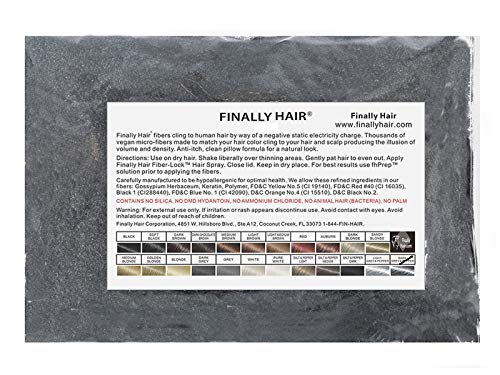 Finally Hair Building Fiber Refill 100 Grams Dark Salt & Pepper For Hair Loss Concealing by