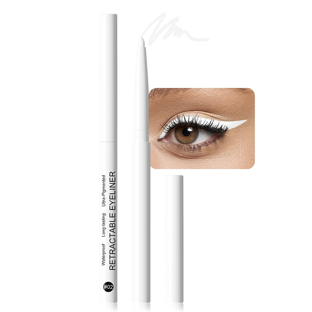 evpct White Gel Eyeliner Pencils Eye Face Paint Stick Lipstick, Eye Liner Waterproof Smudge Proof Halloween Makeup Set Colored Cream Eyeliner Pen Crayon Eye delineador de ojos contra el agua 02