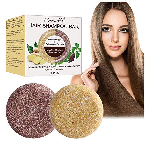 TruuMe Hair Darkening Solid Shampoo Bar, 2Pcs, Helps Stop Hair Loss, Hair Regrowth, Treatment for Men & Women, Unscented, Natural, Paraben Free, Sulfate Free, Damaged, Thin Hair