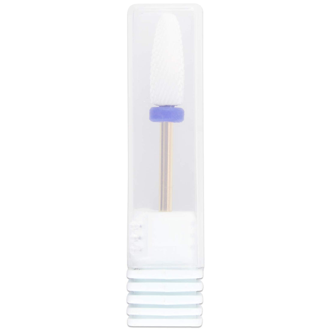 Beauticom Professional USA Ceramic White Flame Cone Shaped Bit Nail Drill (Grit: MEDIUM) 3/32 Shank Size