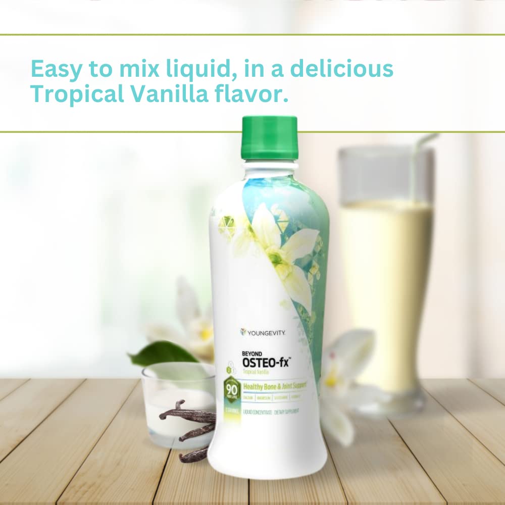 Youngevity Beyond Osteo-FX Liquid 32 oz - Calcium & Magnesium 1200/300mg + Vitamin D3, Zinc, MSM, Glucosamine + 77 Trace Minerals - Supplement for Bone and Joint Health