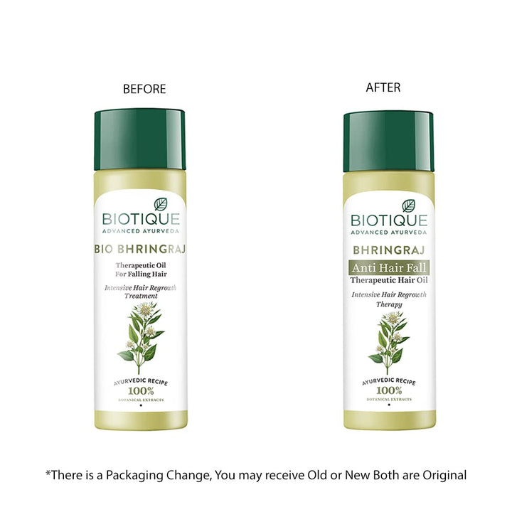 Biotique Bhringraj Therapeutic Hair Oil for Falling Hair | Intensive Hair Regrowth Treatment | Nourishing Hair Follicles| Strong and Shiny Hair| For All Skin Types| 200ml